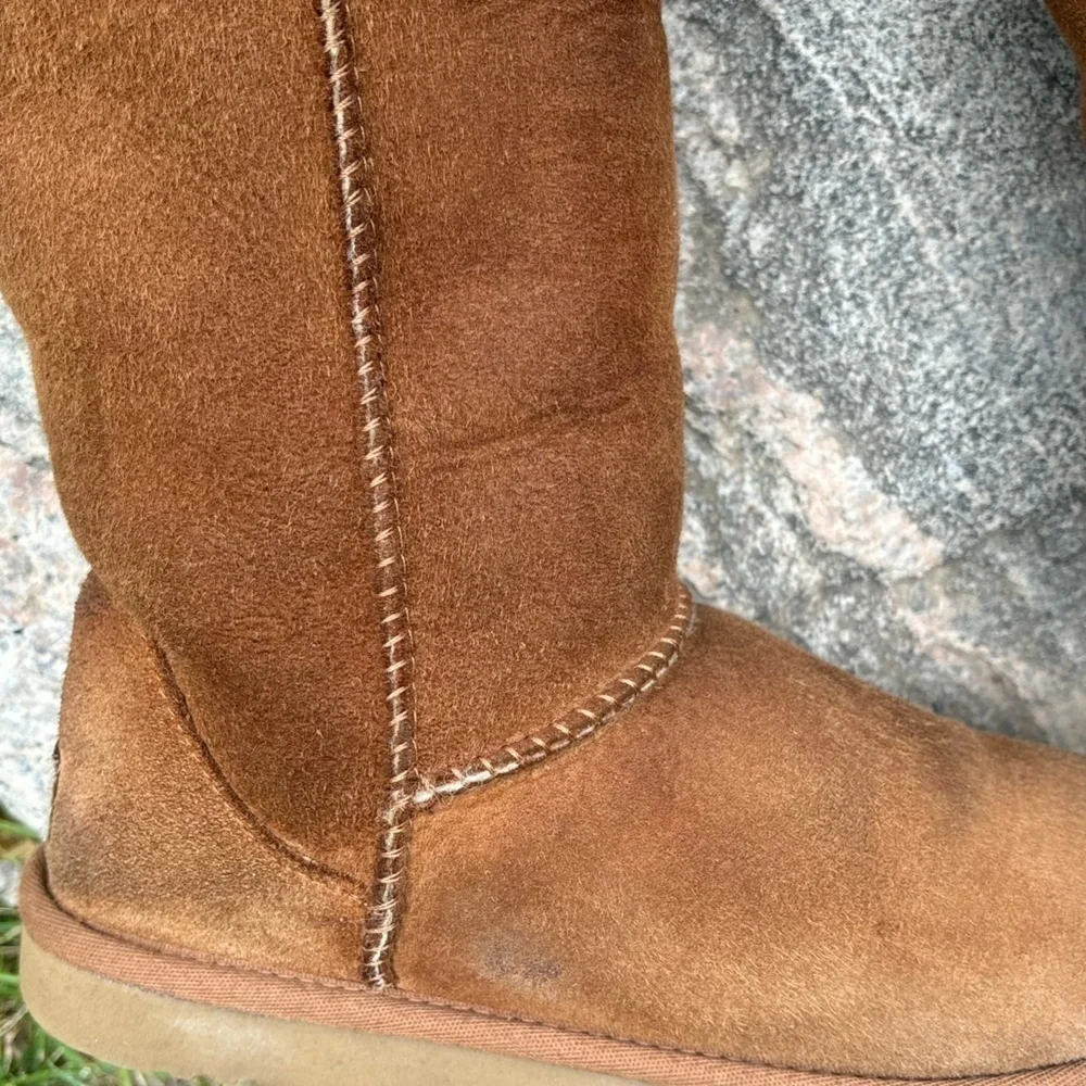 Ugg Australia Original Hickory Brown Boots Suede Shearling Winter Y2K Womens 6
